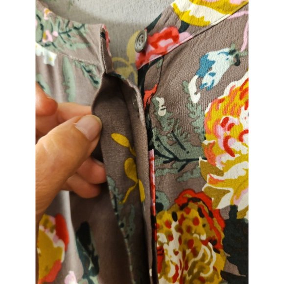 BNWOT Joules Size 10-12 Tunic Dress Top Floral ButtonUp 3/4 Sleeves Ruffle Waist - Picture 7 of 14